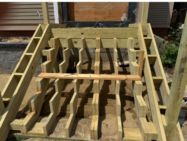 Deck framing carpentry